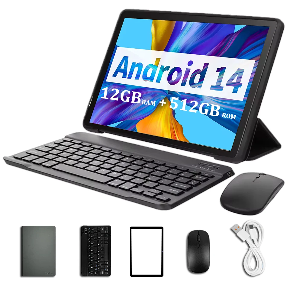 

Планшет Npad15 10,1 дюйма, 1280*800, HD-дисплей, 12 ГБ ОЗУ, 512 ГБ ПЗУ, Google Play, 7000 мАч, MTK6737, восьмиядерный Android 14 2,4G + 5G, Wi-Fi планшет