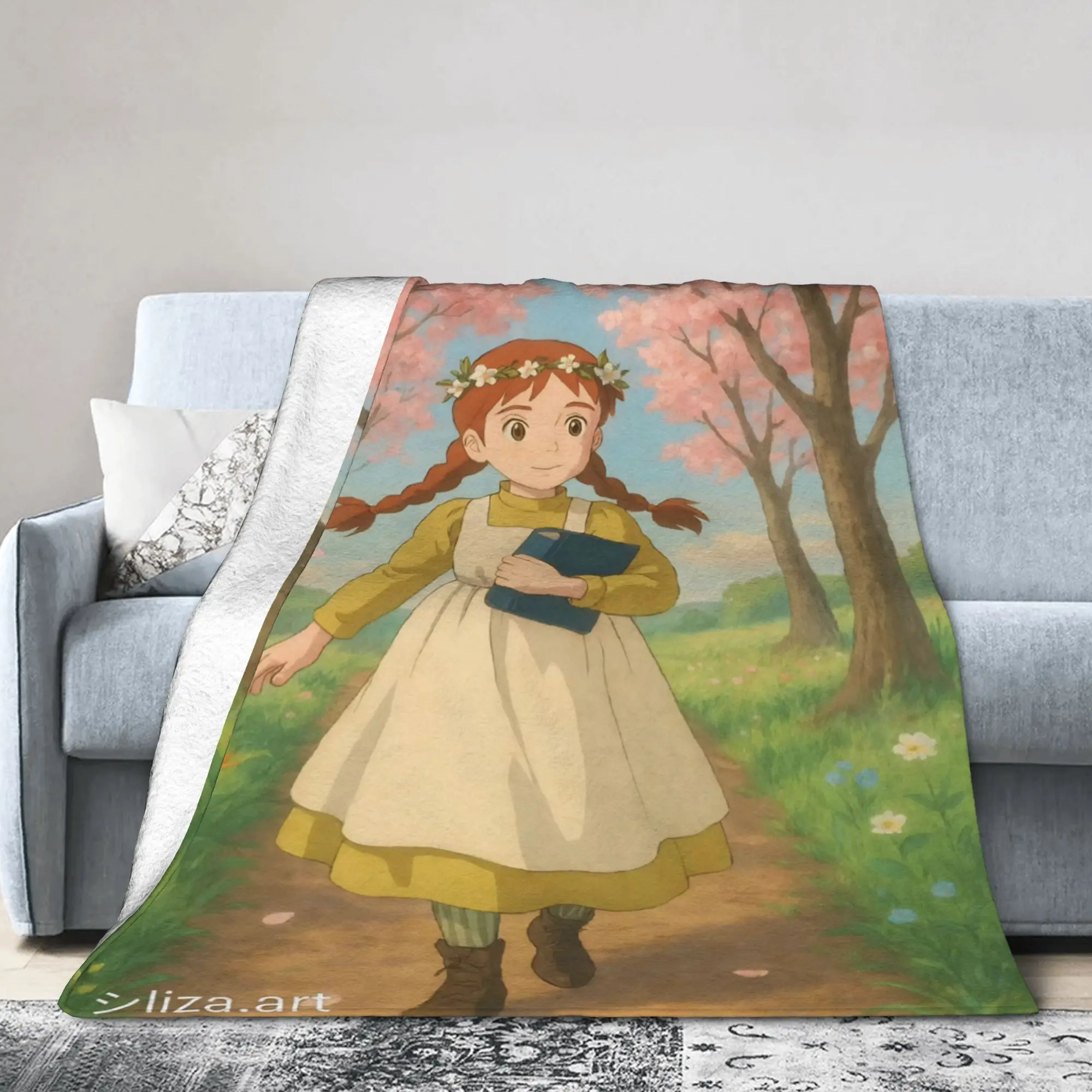 A-Anne Shirley Cartoon Stuff Blanket Lightweight Thin Fleece  Throw Blankets Relax Plush Thin Quilt
