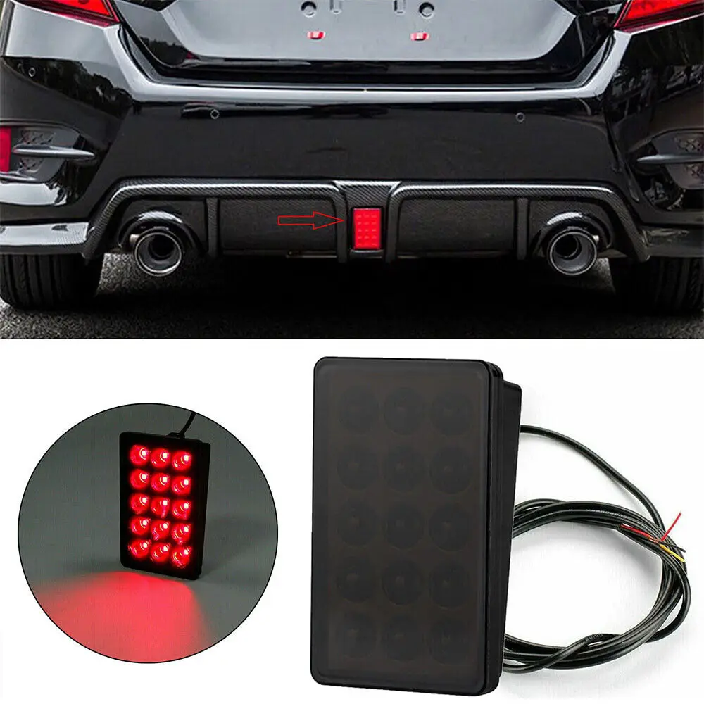 F1 Style Led Brake Pilot Lights 12V 15led Rear Tail Lights Auto Flash Warning Reverse Stop Safety Signal Lamps For Car SUV