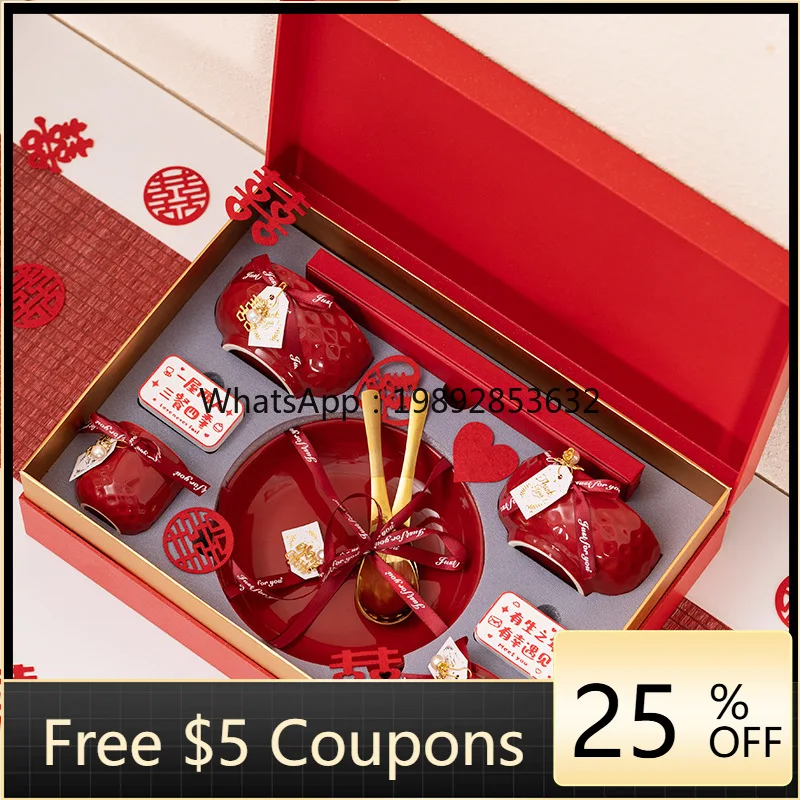 

HYS wedding gift for the newlyweds, dishes, chopsticks, cups, tableware, gift box set, gift box
