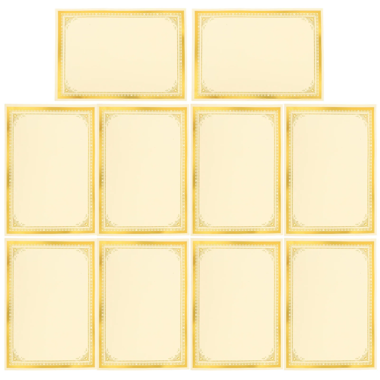 

10Pcs Blank Certificate Paper Printable School Awards Recognition Decorative Borders Exquisite Workmanship Certificates