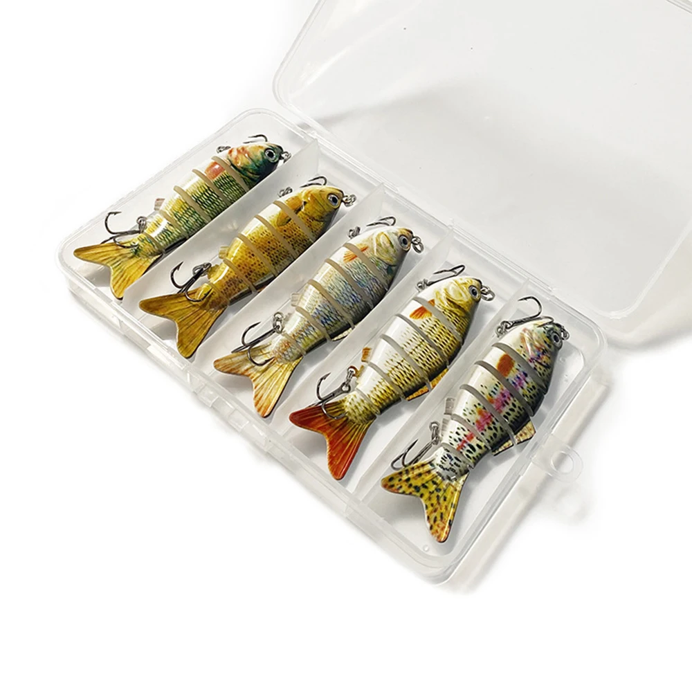 

5PCS/Box Fishing Wobbler Lifelike 6 Segment Swimbait Crankbait Hard Bait Slow 10cm/20g Artificial Lures Fishing Tackle