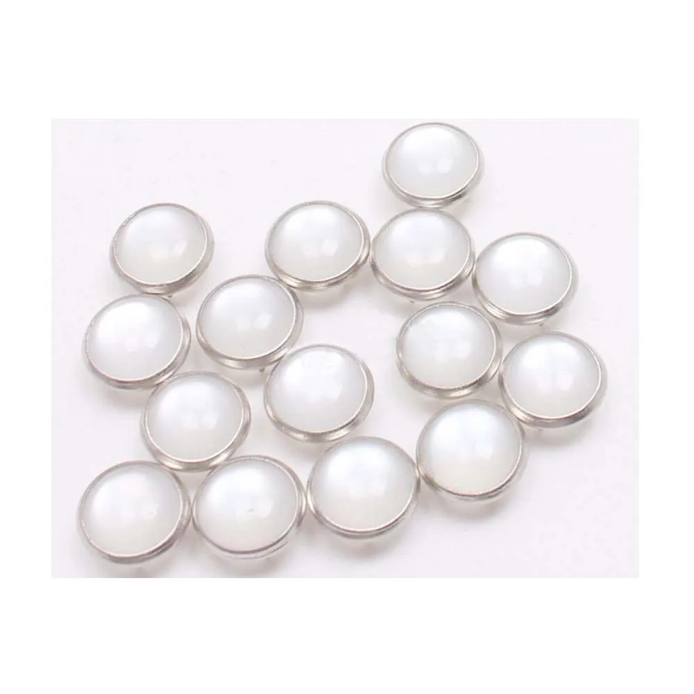 100Set 8mm white pearl prong Snap Button Press Button Studs Fasteners Hollow Prong Ring for Clothes Garment Sewing Bags  +Tools