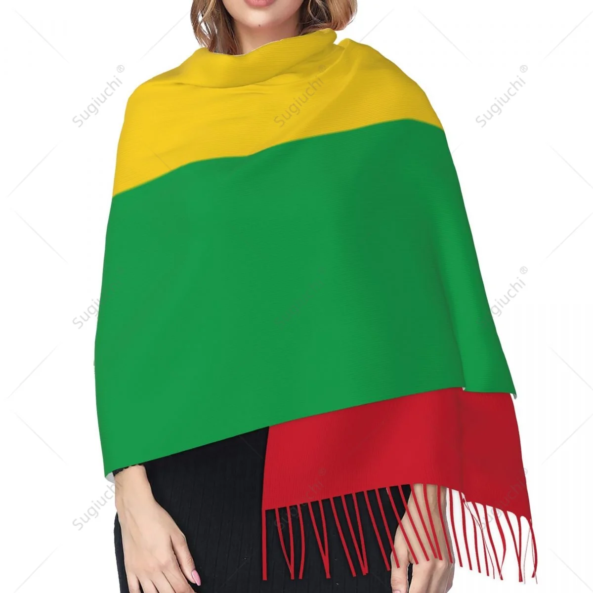 Guinea-Bissau Flag Scarf Pashmina Warm Scarves Shawl Wrap Hijab Spring Winter Multifunction Unisex image 4