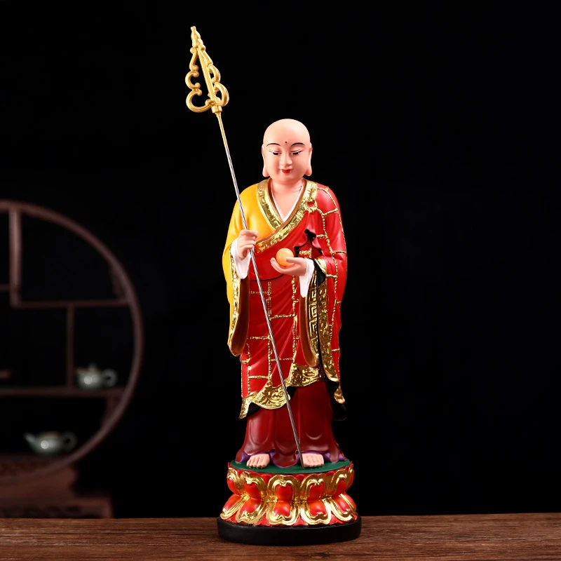 

1pc Resin Ground King Bodhisattva Ornament Office Decorations Chinese Style Pray for Auspiciousness Home Decoration Figurines