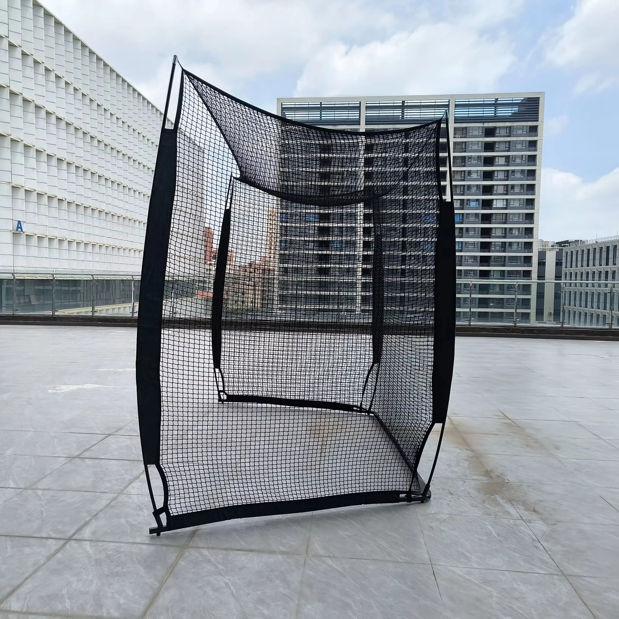Golf Practice Net 10x8 ft, Foldable Hitting Cage with Impact Screen, Portable Training Aid for Backyard Indoor Use