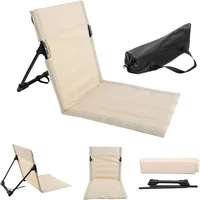 Foldable Outdoor Lazy Chair Portable Camping Beach Chair with Backrest Cushion for Garden Park Picnic Travel
