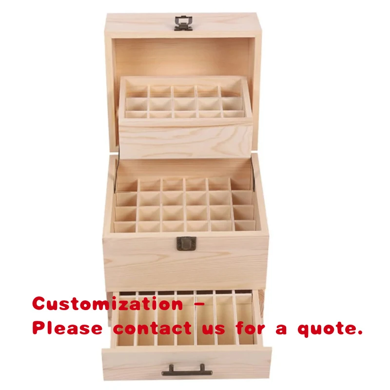 

custom.Wood Essential Oil Box Oil Display Stand Organizer Holder Travel Presentation