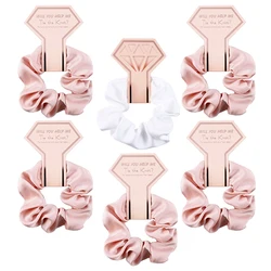 6/1pcs Bridesmaid Gift Hair Band Ties Wedding Bridal Shower Team Bride to be Decoration Favors Bachelorette Hen Party Supplies