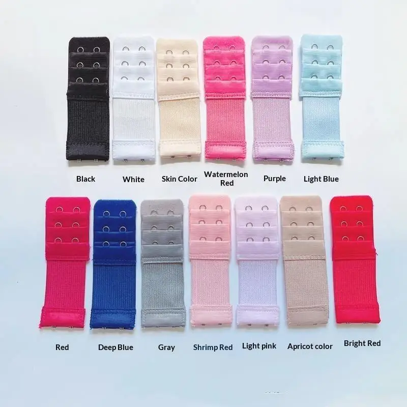 Elastic Soft Bra Extension Straps 10PCS 3 Rows With 2 Hooks Comfortable Underwear Accessory