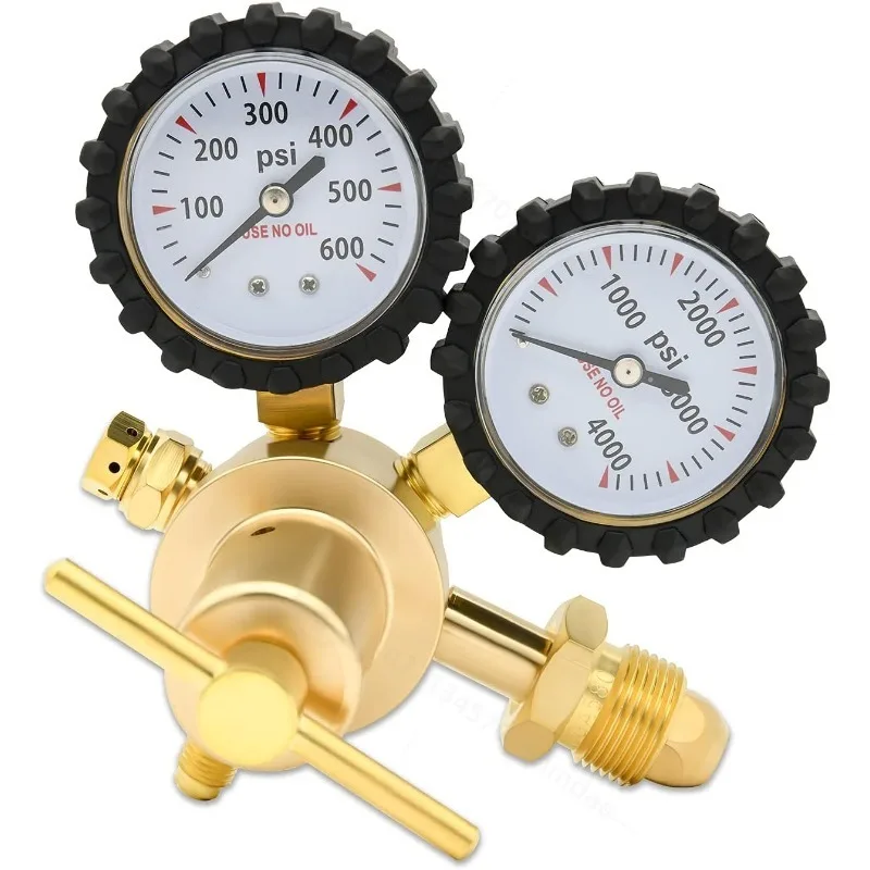 Nitrogen Regulator With 60 Inch Hose CGA580 Inlet & 1/4 Inch Male Flare Thread Outlet For Gas Control Industrial Use