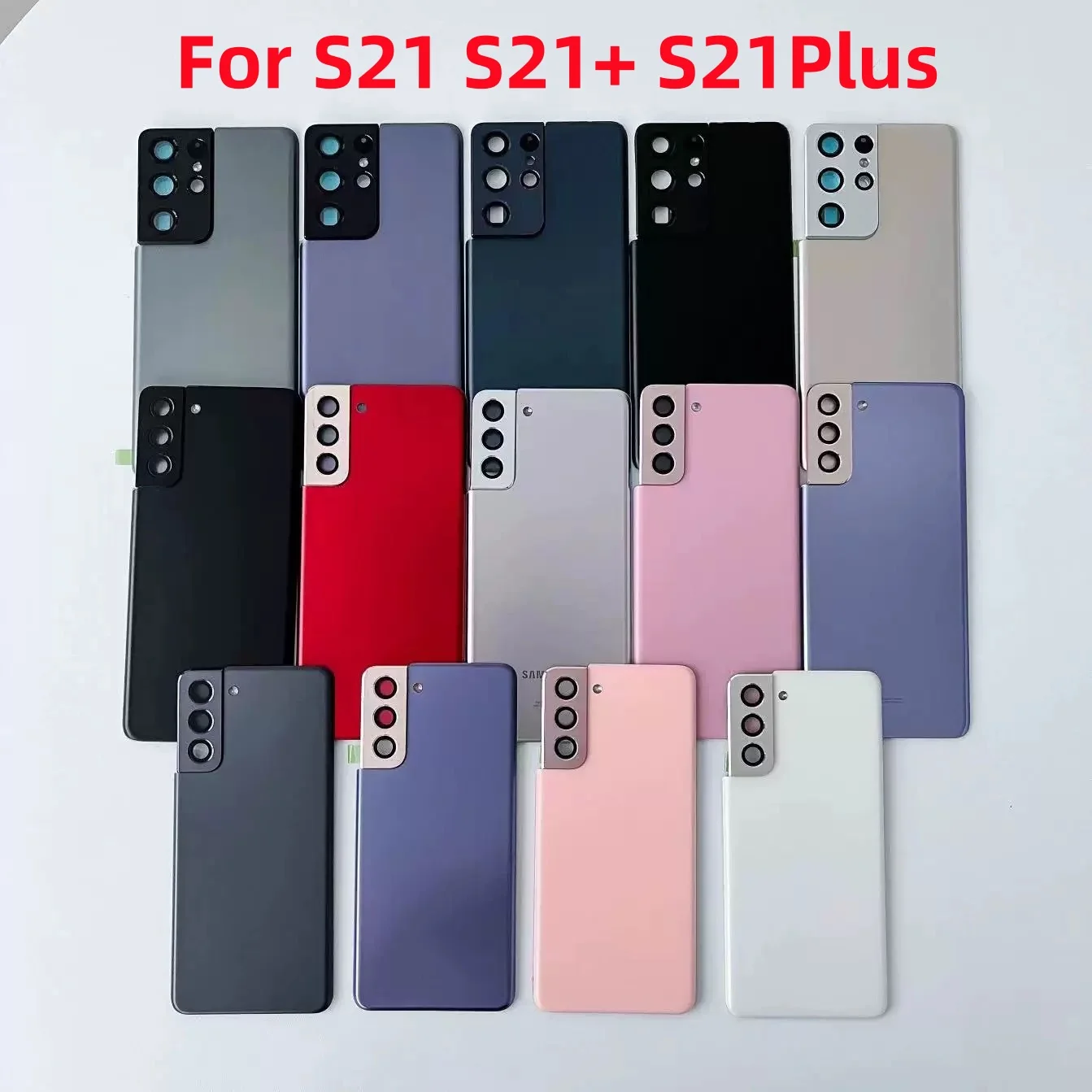 AAA haute qualité batterie couverture arrière pour Samsung Galaxy S21 5G G991 couvercle en verre porte arrière pour S21 Plus 5G G996 G996B boîtier