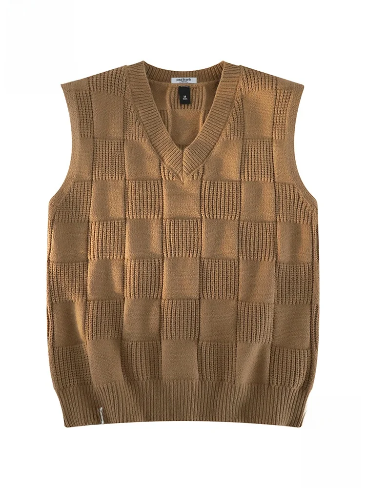 

Мужской вязаный жилет Paul Frank с V-образным вырезом, свободного кроя, из мягкого полиэстера, для осеннего сезона, модный тренд