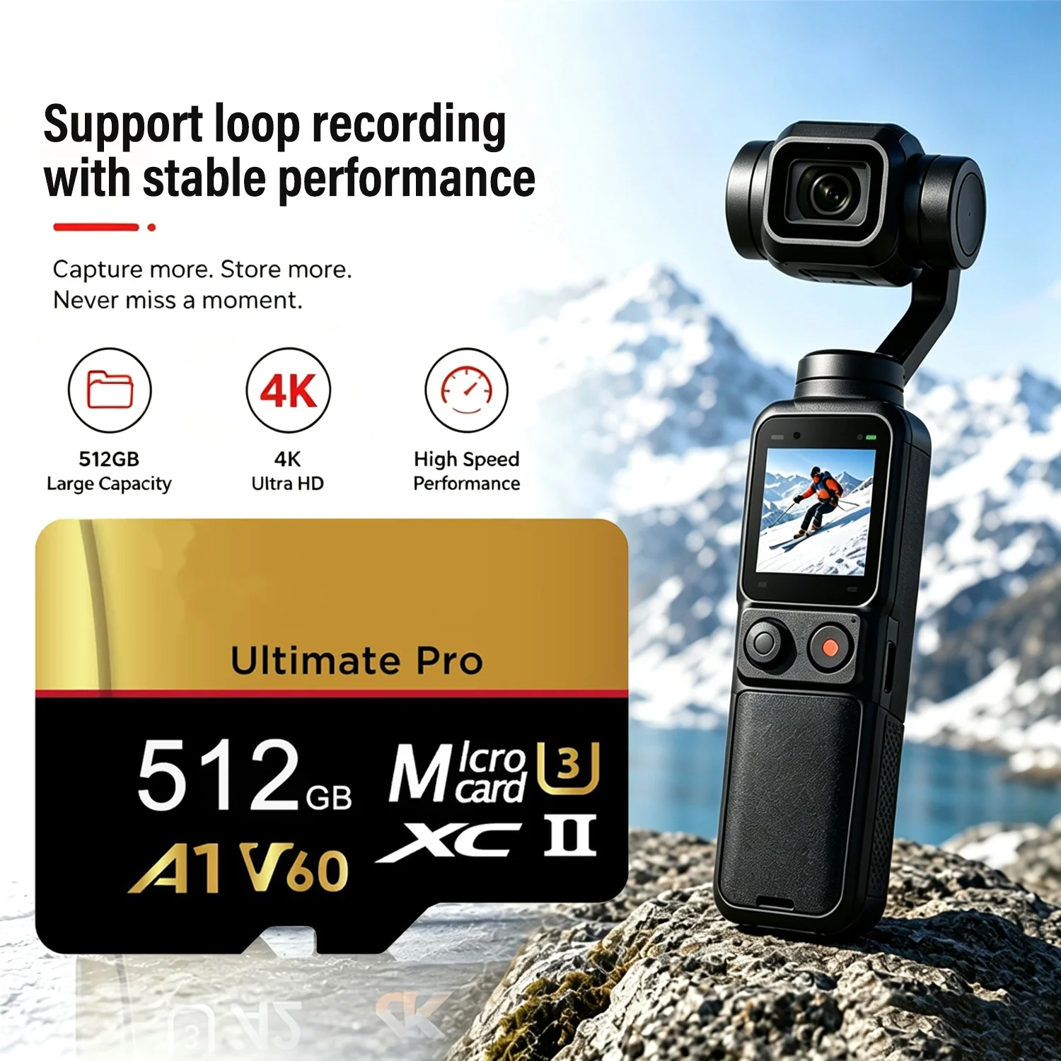 NOWA Oryginalna Karta Micro SD 2TB UHS-I I A1 V60 Karta Pamięci do Nintendo Switch Kart Pamięci Flash do Insta360 DJI Drone — zdjęcie produktu 6