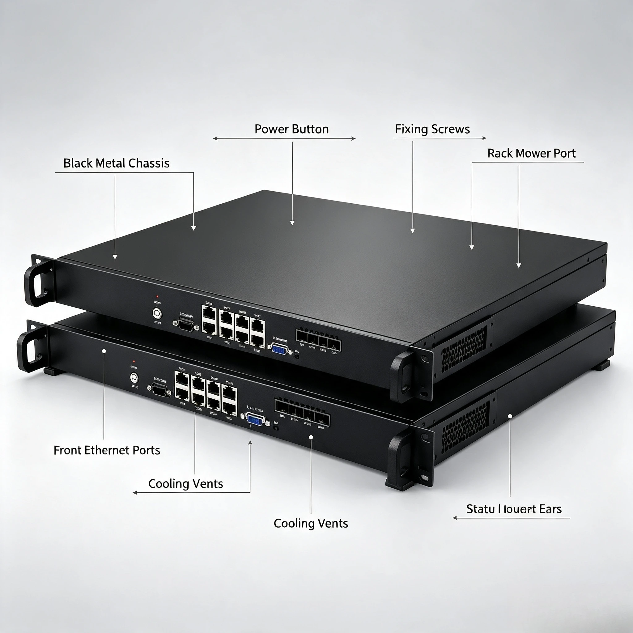 1U Rack Server 8 Network Ports + 4 10 Gigabit SFP 8th Generation I3/I5/I7 Soft Routing, Network Server