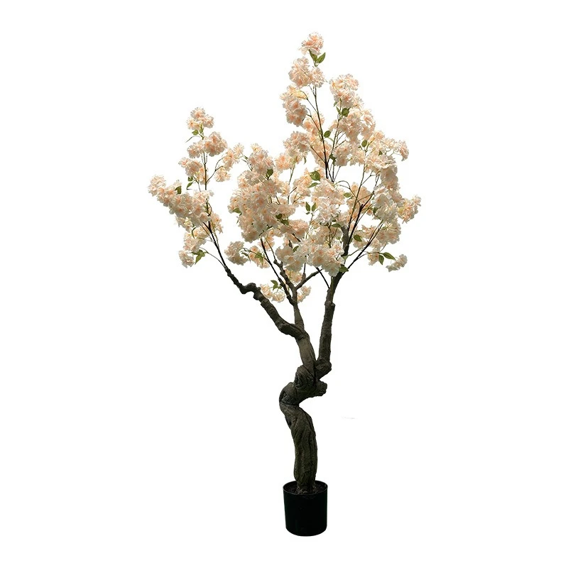 

Simulated cherry blossom tree flooring plant potted plant simulated green plant living room artificial pink orange cherry