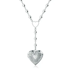 1Pcs Personalized Heart Locket Necklace for Girls Stainless Steel- Heart Necklace