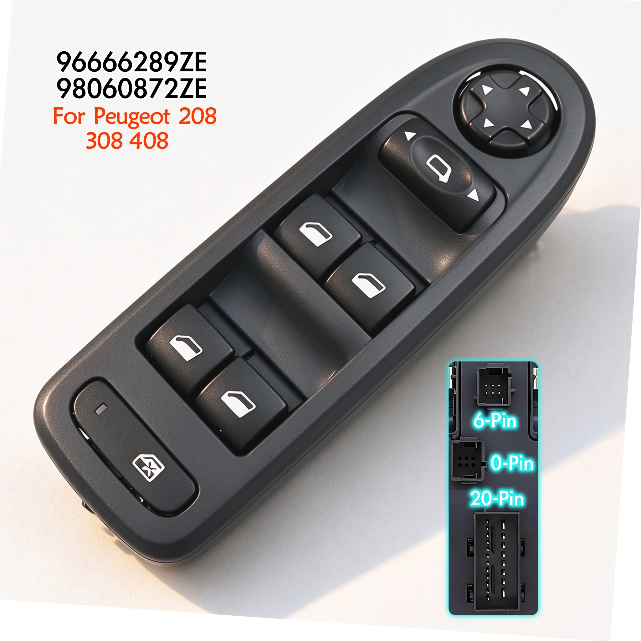96666289ZE 98060872ZE For Peugeot 208 308 408 2009-2013,Front Left Electric Master Power Window Switch Lifter Control Button