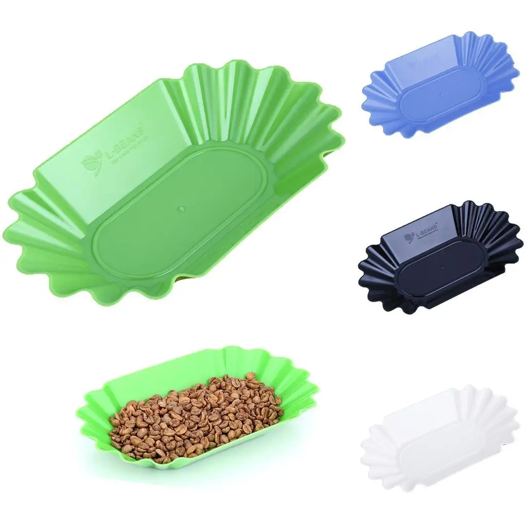 Plastic Plate Coffee Bean Snack Oval Plate Dessert Fruit Tray Picnic Tableware for Party Wedding Candy Food Display
