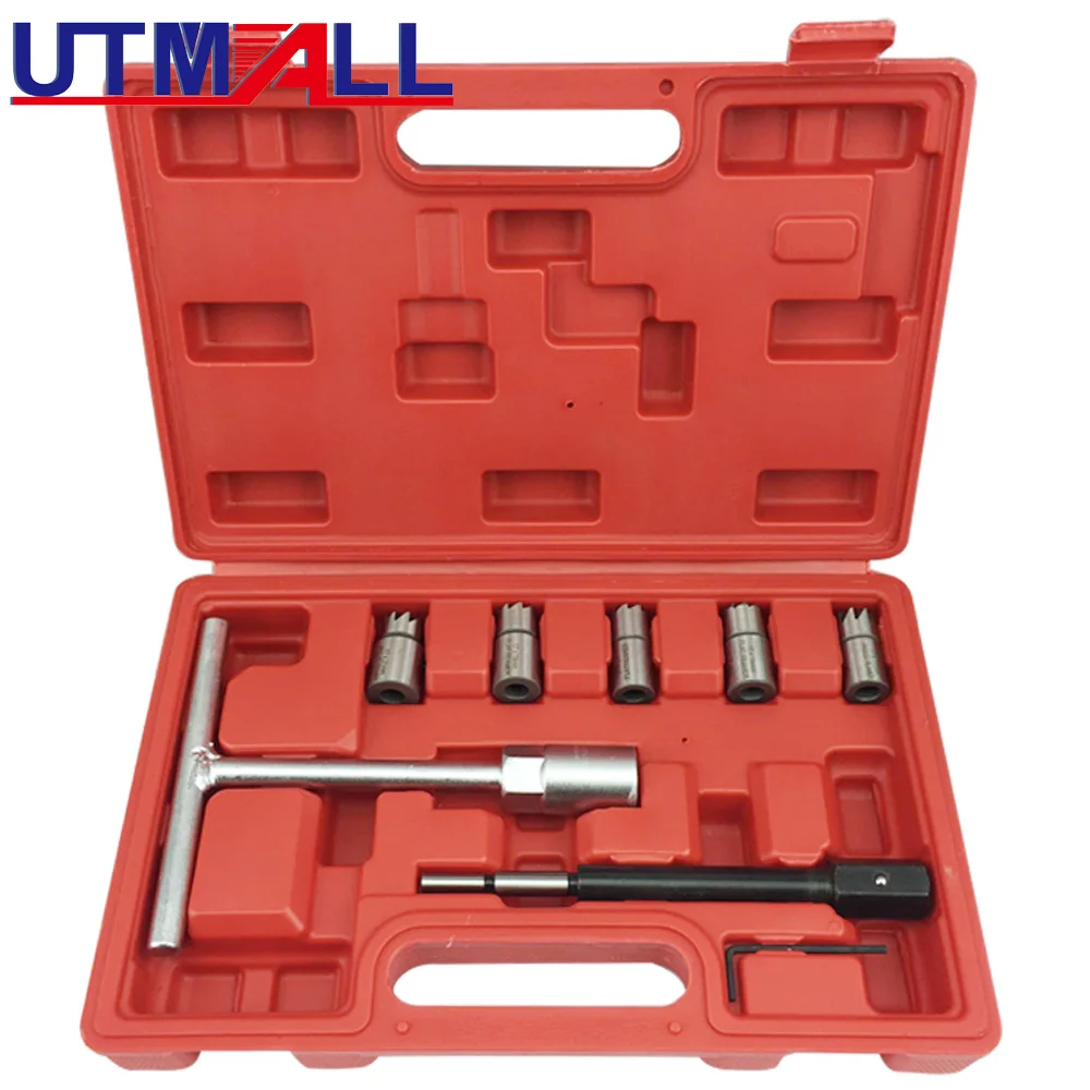7PCS Diesel Injektor Sitz Cutter Clearner Werkzeuge Carbon Remover Auto Garage Tool Kit für Mercedes Benz Fiat Bosch Injektoren – Detail 2