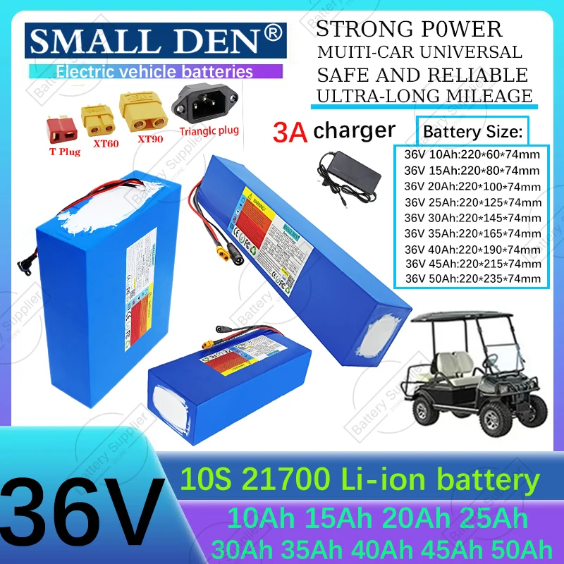 36V 10Ah 15Ah 20Ah 25Ah 30Ah 35Ah 40Ah 45Ah 50Ah 21700リチウムイオン電池パック 1500Wハイパワー 電動工具に最適 +3A充電器