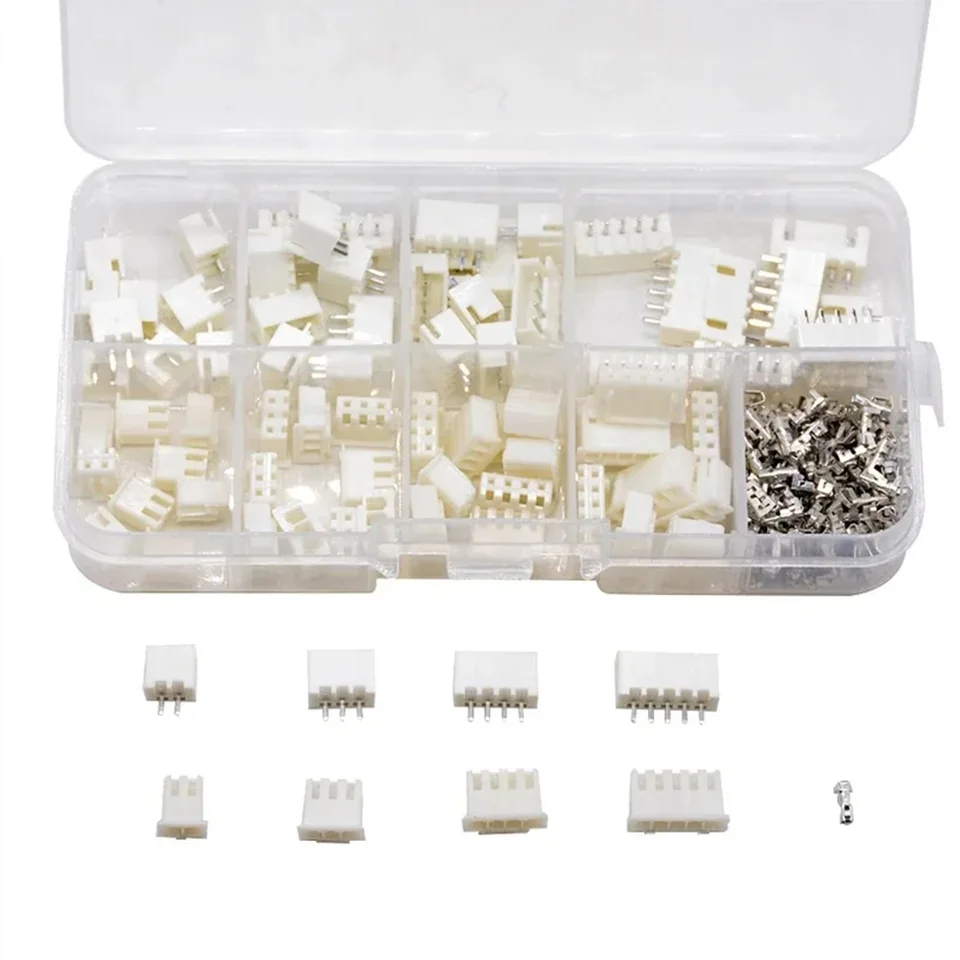 230 piezas 40 juegos Kit de conectores XH2.54 2P 3P 4P 5P de 2.54mm, macho y hembra, para bricolaje 4
