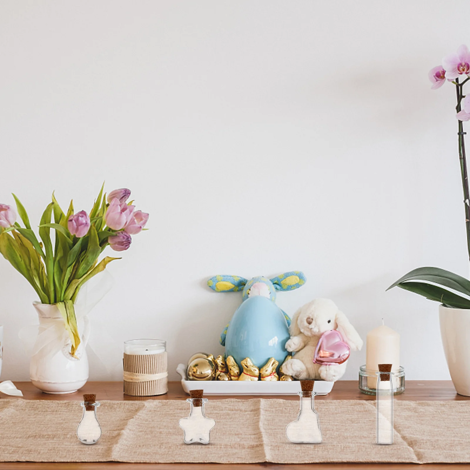 

50Pcs Mini Glass Bottles with Cork Stoppers Transparent Wish Vials for Jewelry Perfume Decoration Gift