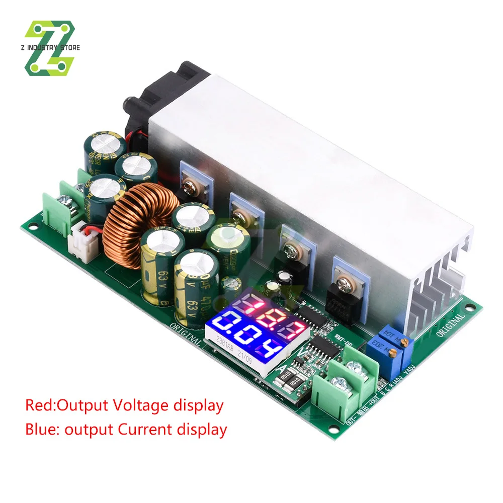 modulo de alimentacao step down ajustavel de alta potencia display digital led conversor buck 600w dc1280v to dc25v50v 01