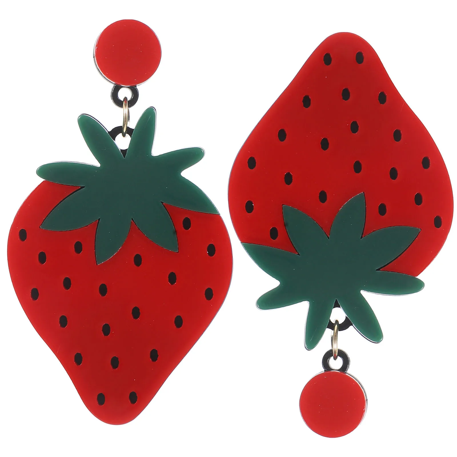 

1Pair Lovely Strawberry Earrings Alloy Bright Color Durable Fruit Jewelry Daily Casual Women Wear Fruit Earrings