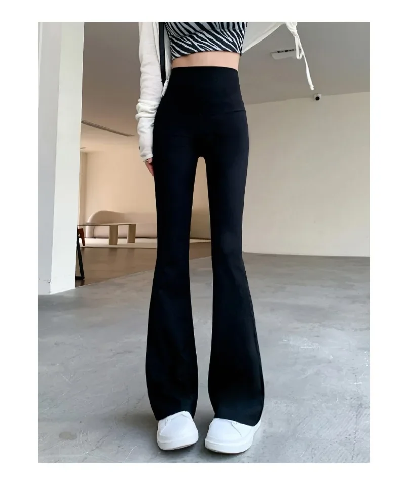 

Y2K New Flared Pants For Women Elegant Trousers Female Black Autumn Winter Bell Bottoms Streetwear Casual Korean Trousers Women