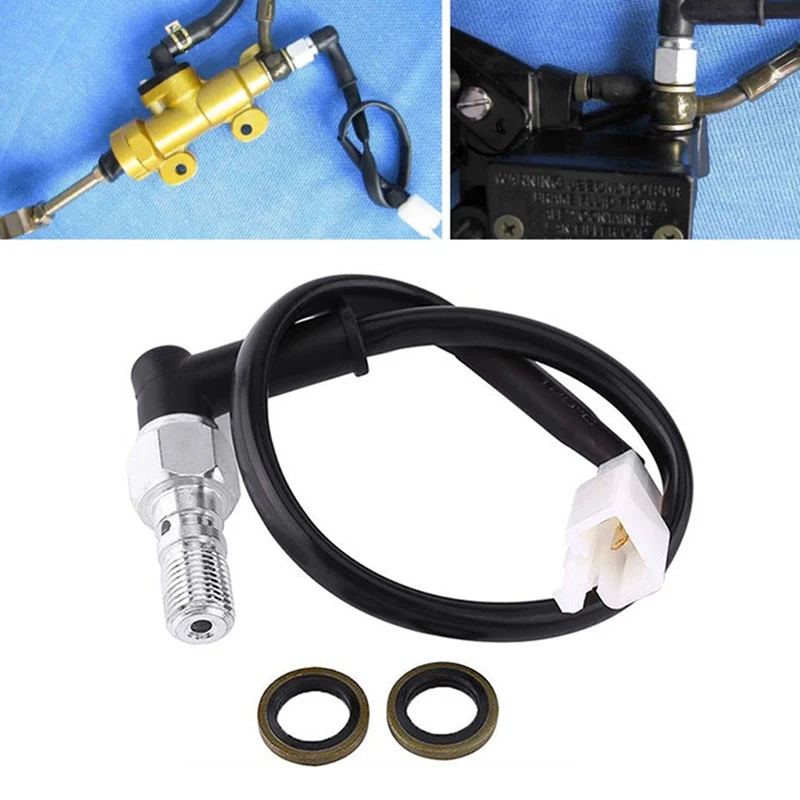 M10x1.25mm Motorbike Hydraulic Black Brake Pressure Light Switch Washers Controller Part