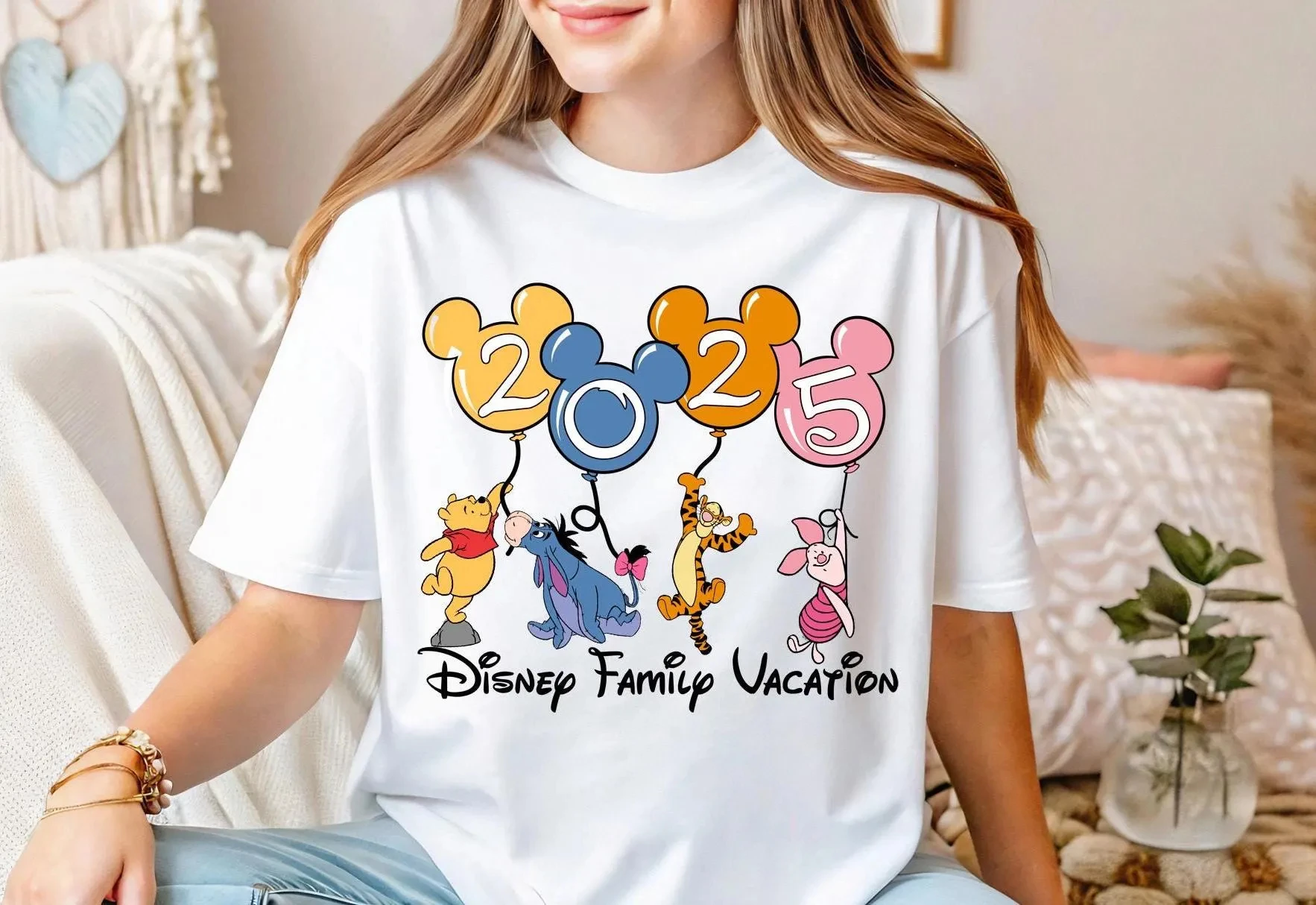 

Disney Family Vacation 2025 T-shirt Winnie the Pooh And Friends Mickey Balloons Shirt Disney Pooh Bear And Co Sweater