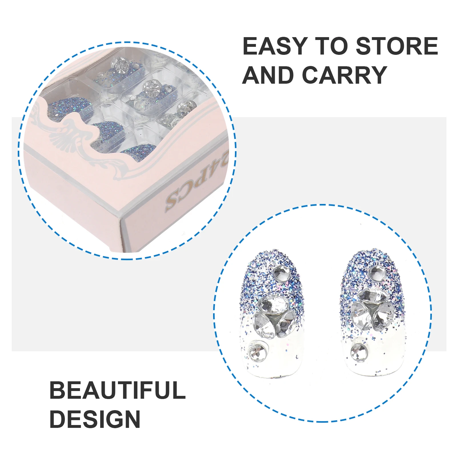 

24pcs Girls Finished Tips Women Sturdy Durable False False Nail Tips Nail Art Home Salon Fashion Gift