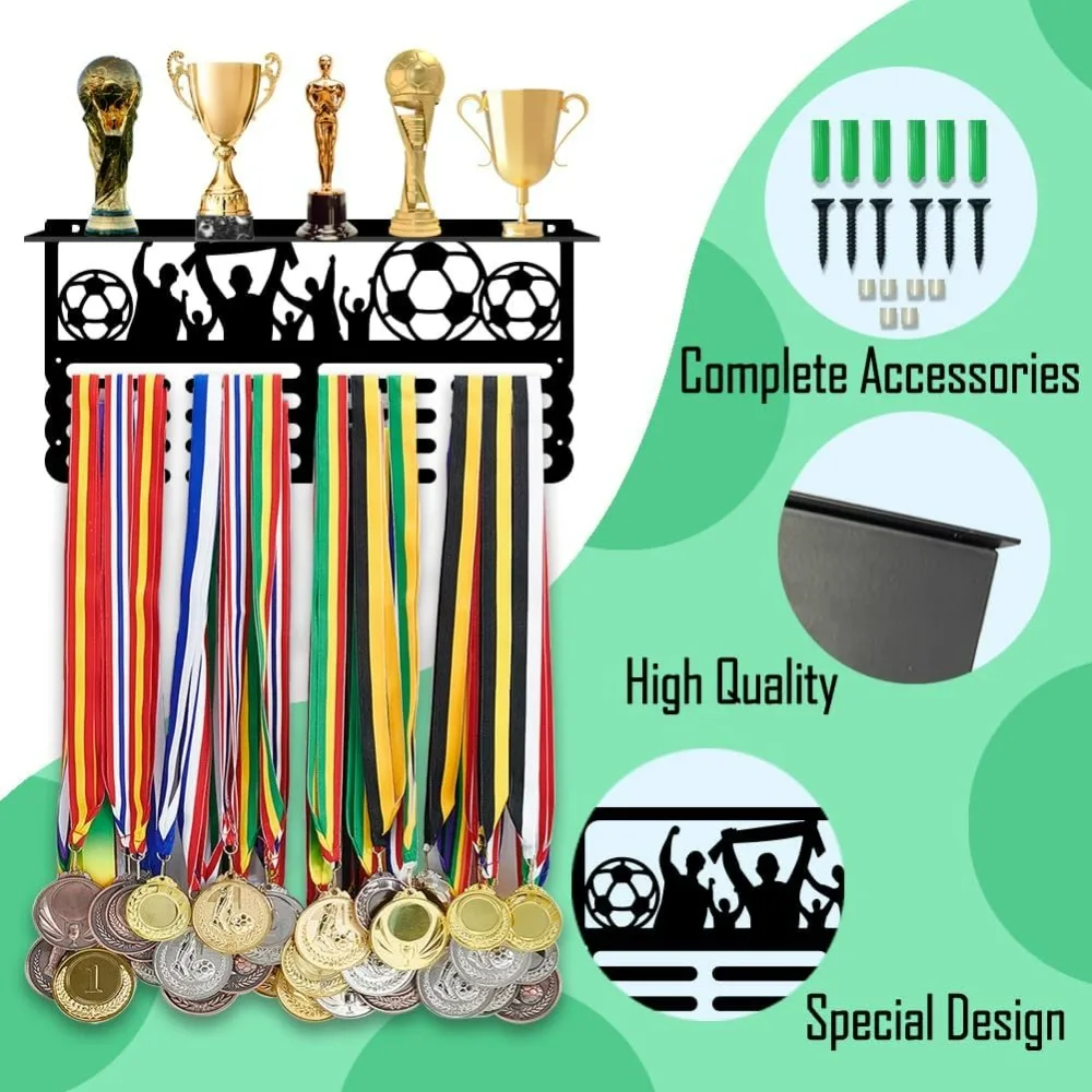 Medal Hanger Display with Trophy Shelf Metal Trophy and Medal Shelf Sports Medal Wall Hanger making kit