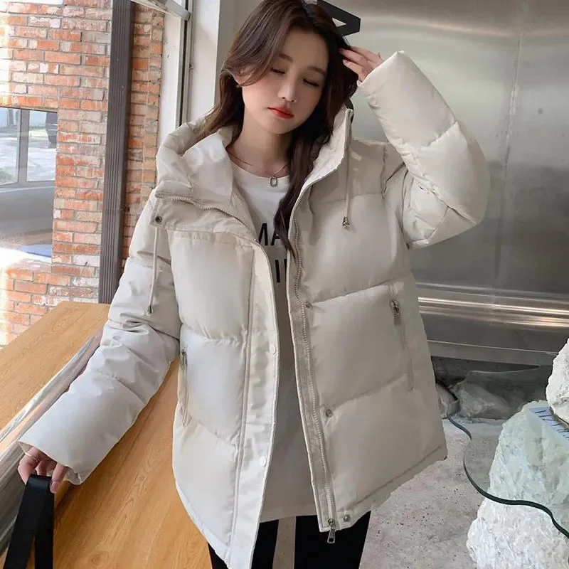 2023 New Cotton Coat Female Student Short Down Cotton Coat Female Breadmaker Loose Versatile Cotton Coat Thickened Coat Fashion