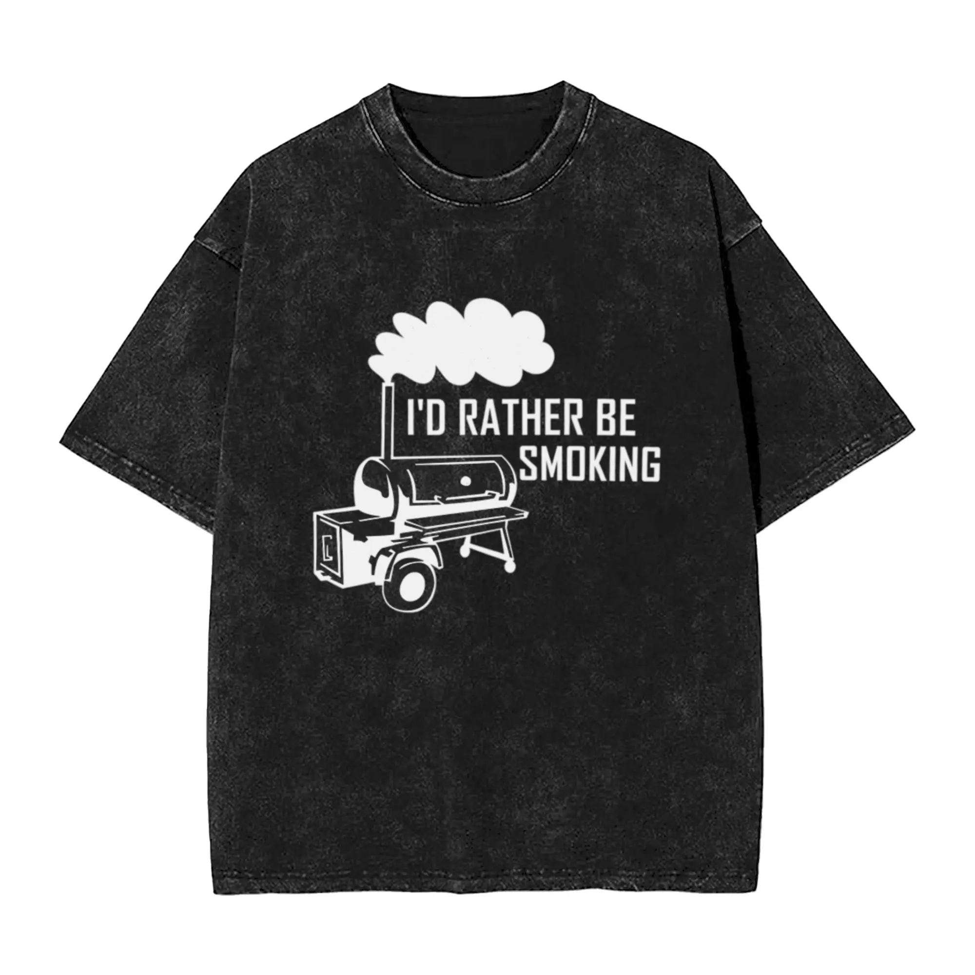I d Rather Be Smoking  Smoker grill Classic Stylish A T-Shirt Oversized Short Sleeve Men's Women's Cotton Tees Tops