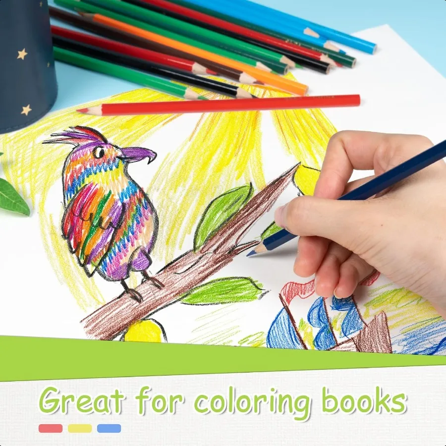 Lápices de colores a granel, juego de lápices de colores surtidos de 12 colores para adultos, dibujo para bocetos, estuche de madera para volver a la escuela, lápices de plomo