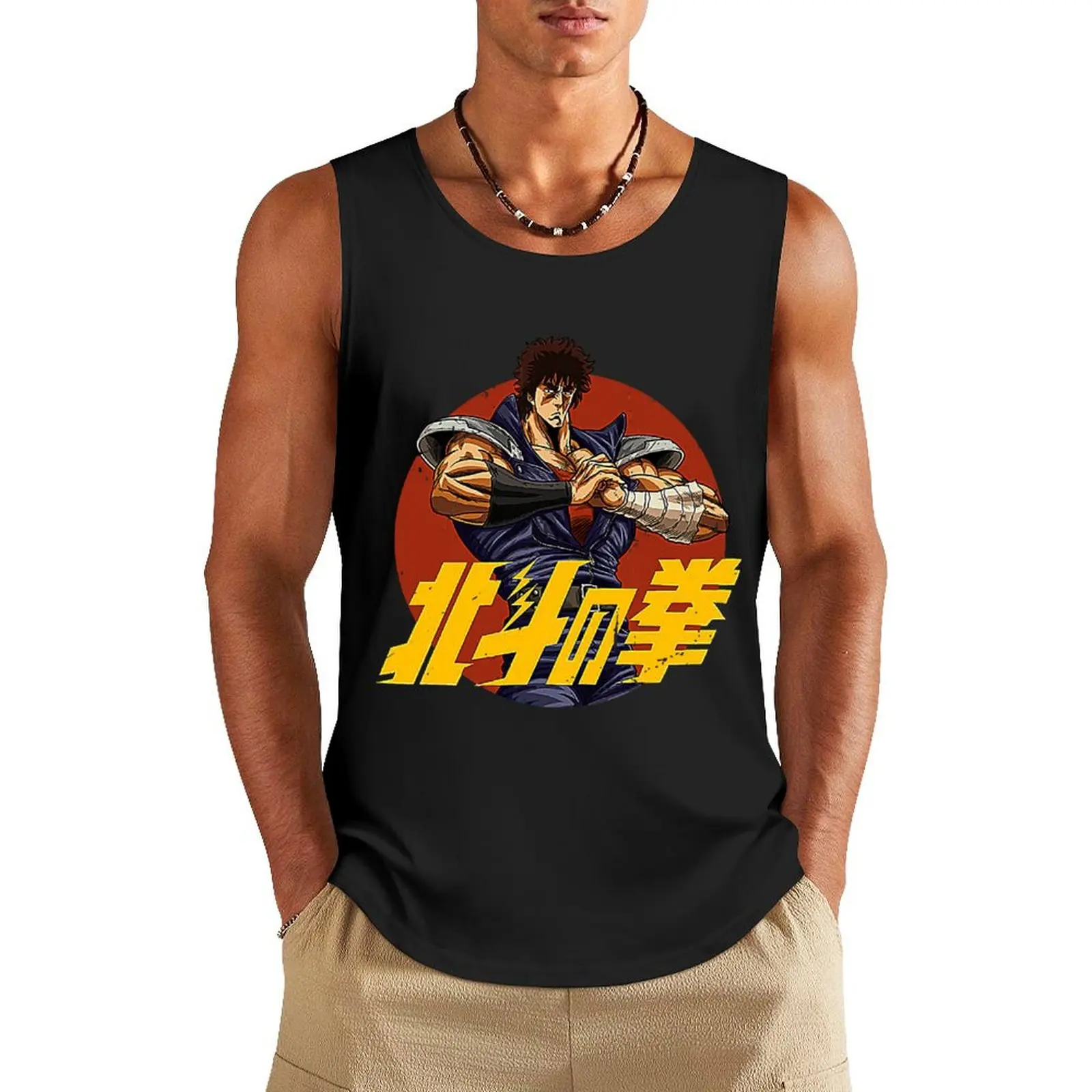 

Lover Gift Fist Of The North Star Retro Wave Tank Top sleeveless man shirts gym clothes man T-shirt man