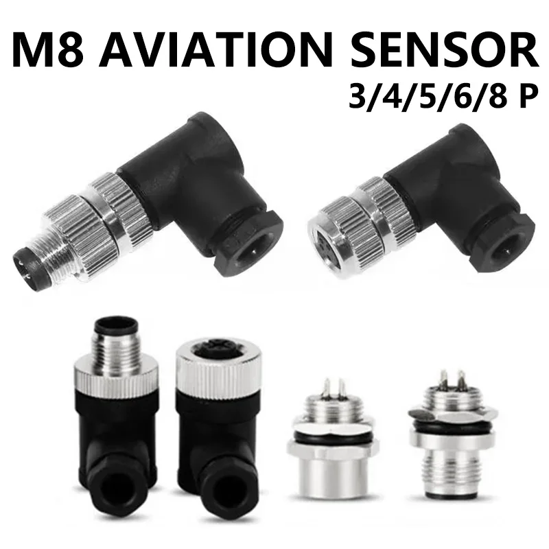 5-pcs-m8-3-4-5-6-8-pin-waterproof-elbow-sensor-connector-male-female-aviation-plug-socket-d-type-screw-lock