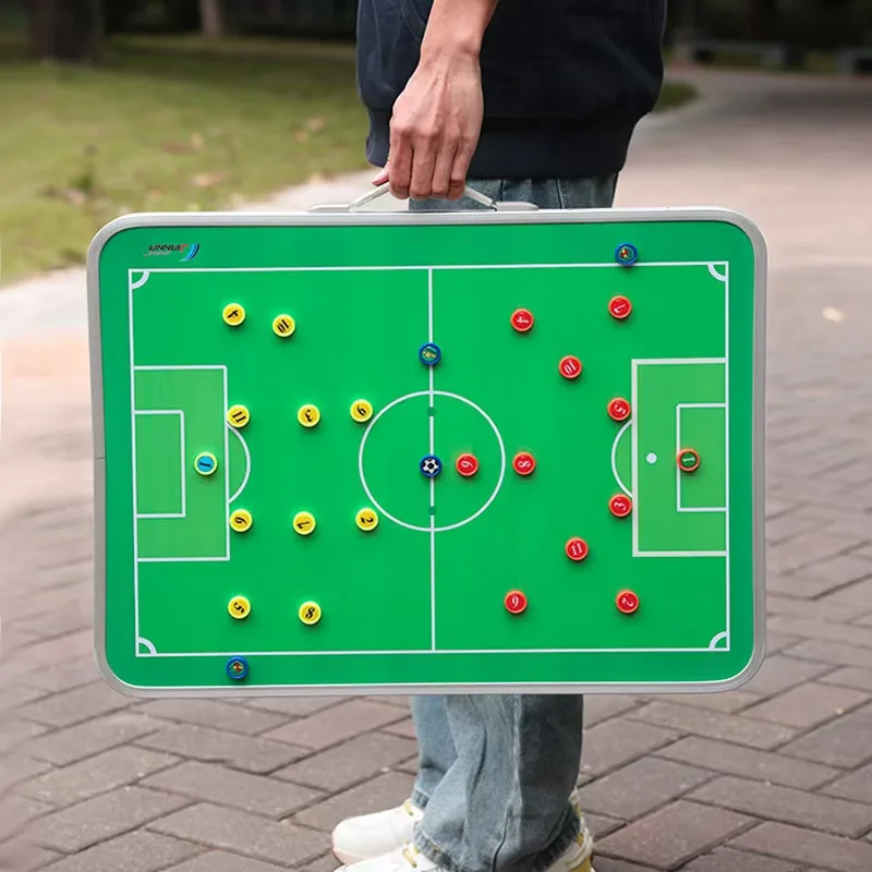 Aluminum Alloy Frame Foldable Magnetic Sand Table Show Teaching Board Game Training Coach Football Tactics Board 45x32cm