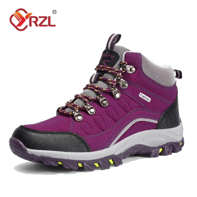 YRZL Botas de exterior para hombre, zapatos de senderismo, zapatos antideslizantes y transpirables para caminar para hombre, zapatos ligeros de montañismo, trail running
