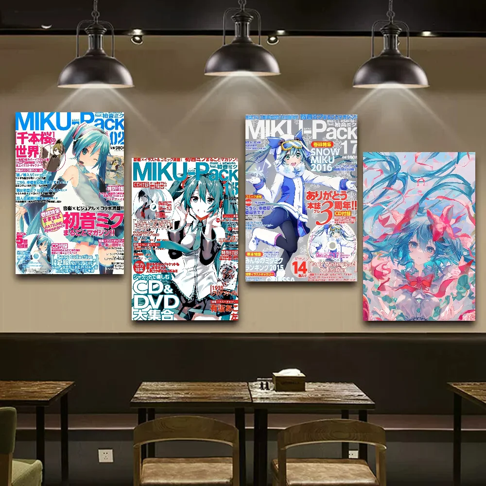 Anime H-Hatsunes M-MikU Good Quality Prints And Posters Vintage Room Bar Cafe Decor Home Decor