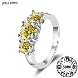 JOIAS HOME Silver 925 D moissanite Gemstone Ring for Women Elegant and Minimalist Wedding Ring, Engagement Ring, Proposal Ring