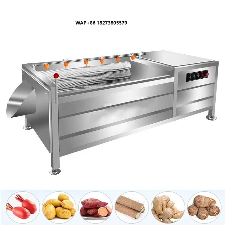 Industrial Brush Type Root Cassava Carrot Fresh Ginger Potato Washer Peeler Machine Washing Peeling Machine