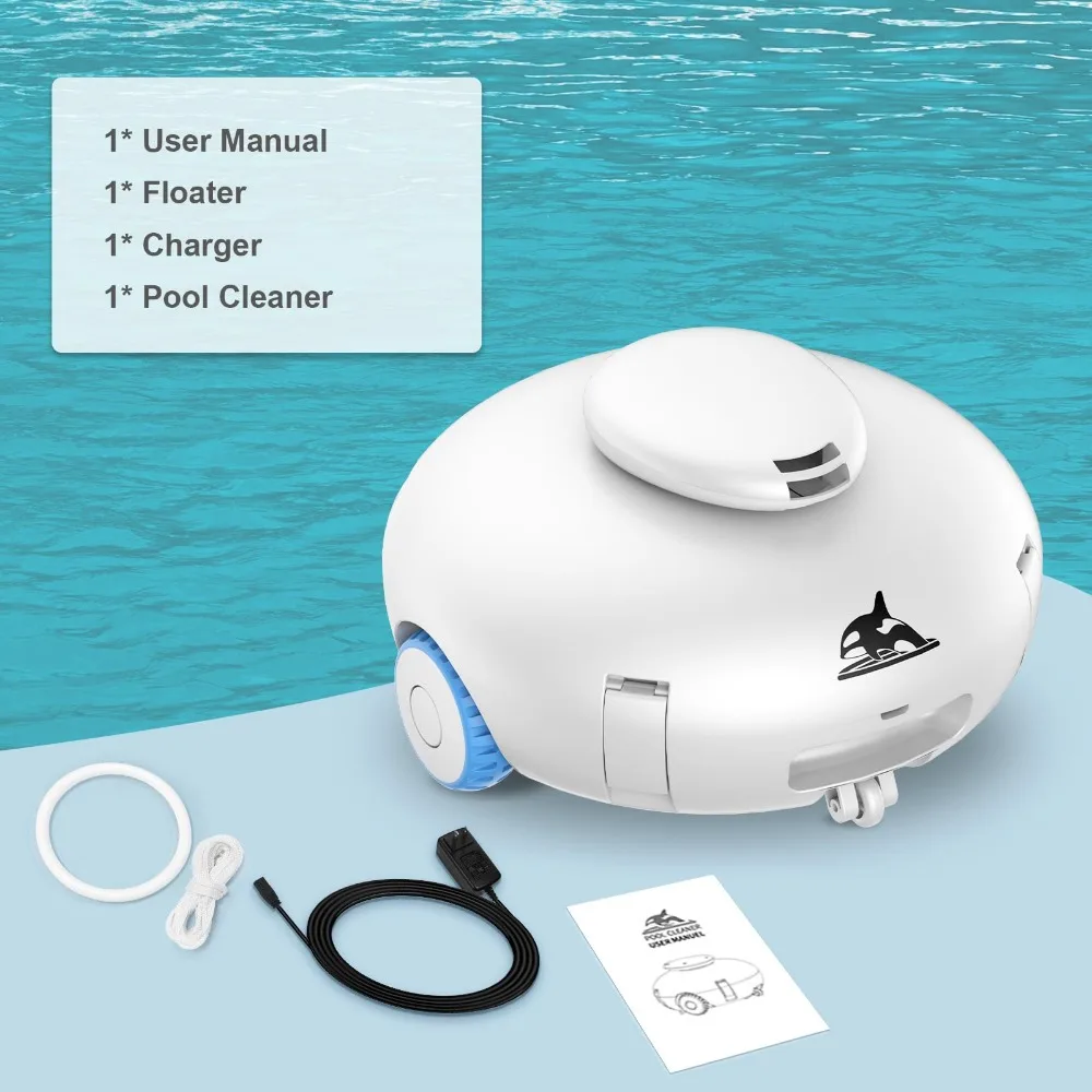 Aspirateur de piscine robotique sans fil, pour piscines hors sol/enterrées, aspiration injuste