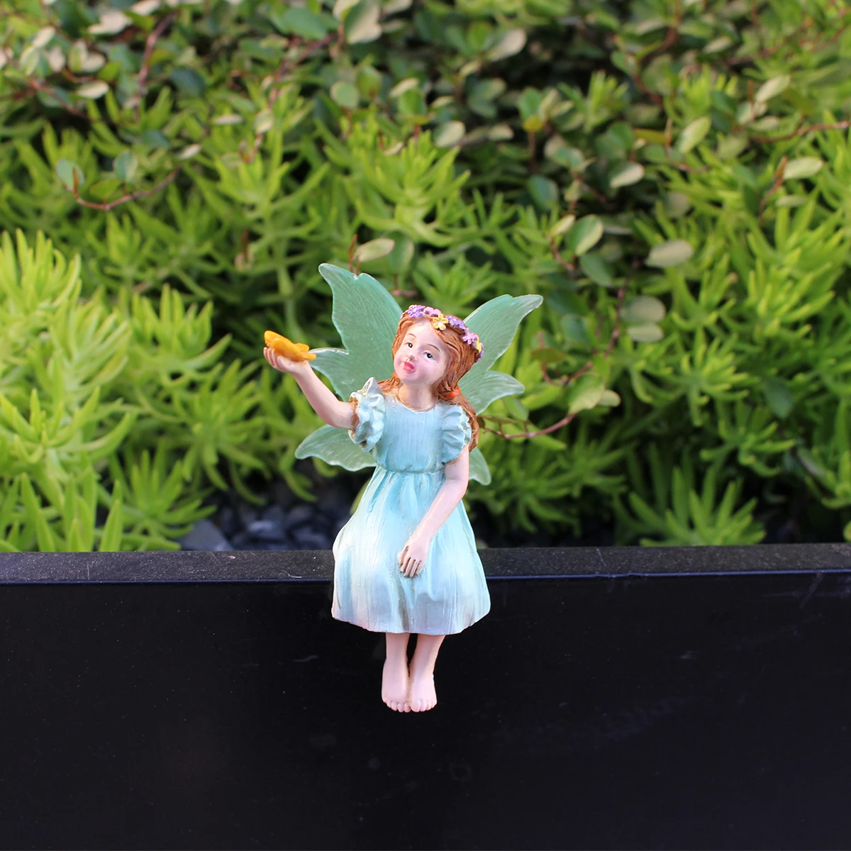 1pc Mini Fairy that attracts butterflies Garden Figurines, Resin Angel Statue Garden Figurines Fairy Statue, Garden Decoration,M