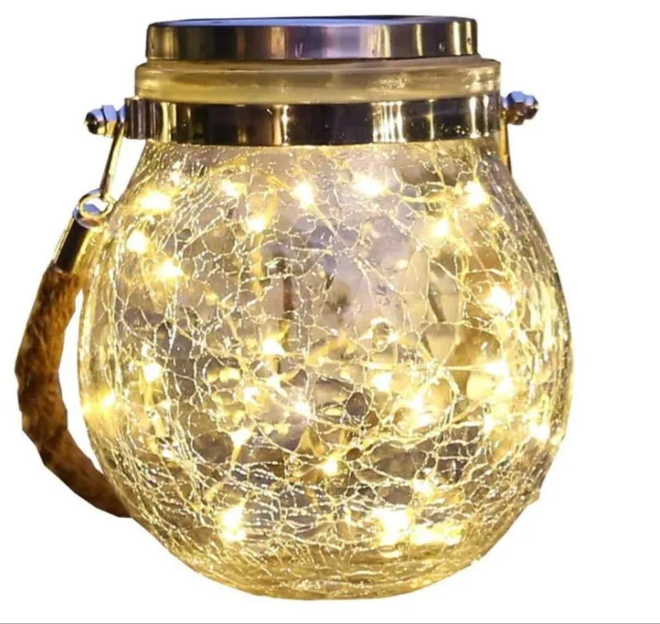 Portable Lantern 2M 20LED Outdoor Solar Glass Bottle String Hang Light  for Garden Party Wedding Christmas Tree Gate Camping Dec