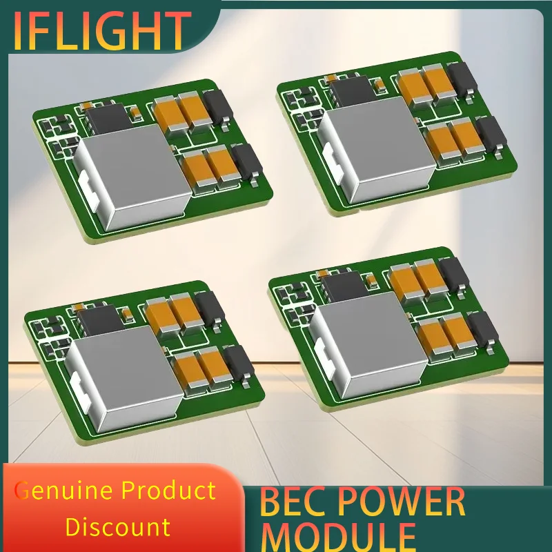 

4pcs iFlight Mirco 2-6S BEC Voltage regulator module 5V/12V Output / 5V-36V Input Step-down switch mode for FPV Racing Drone 10