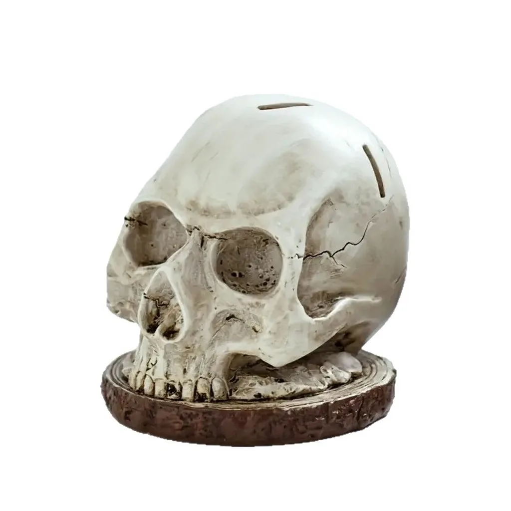 Kitchen Knife Holder Decorative Desktop Decorative Figurine Resin Skull Ornament Dual Purpose Skull Tabletop Ornament For Dark