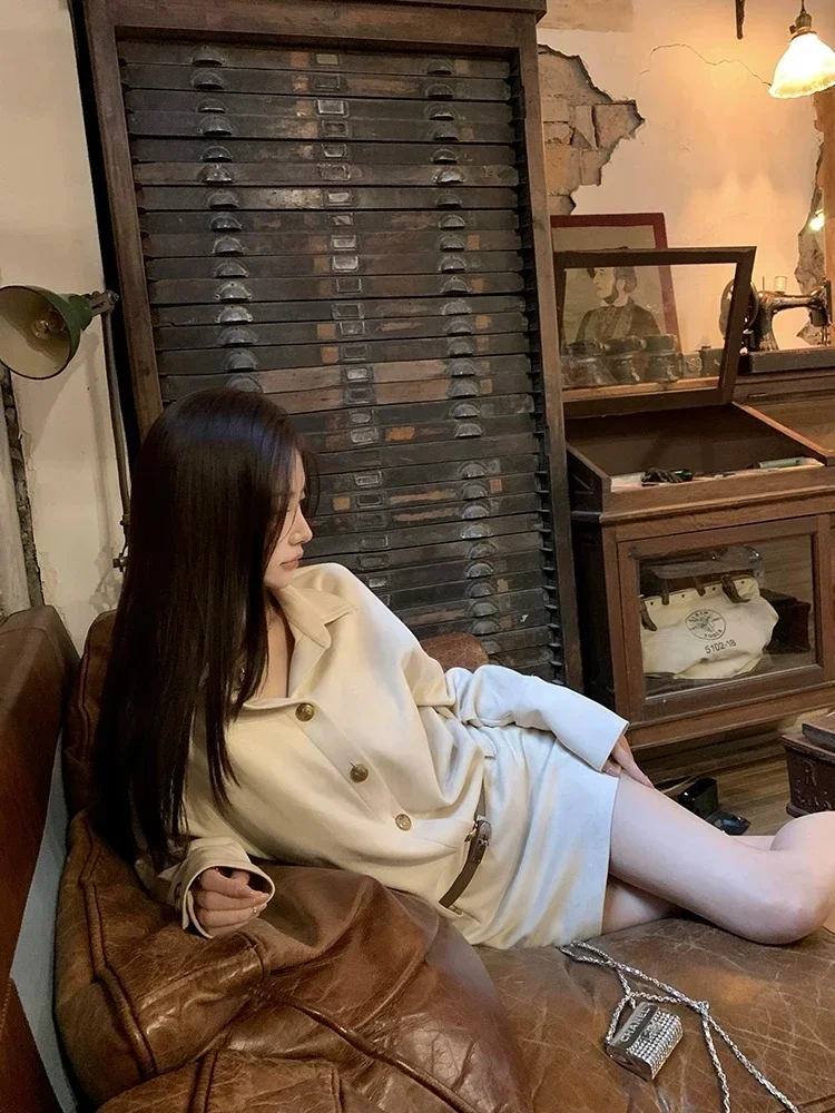 Miiiiix-vestido camisero de manga larga con cuello tipo Polo para mujer, moda de otoño, Vestido corto recto holgado con cintura, ropa informal para mujer 2024